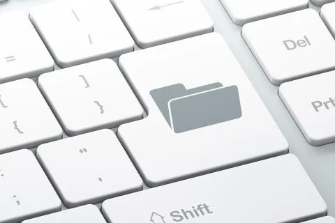 Business concept: Folder on computer keyboard background Stockillustratie