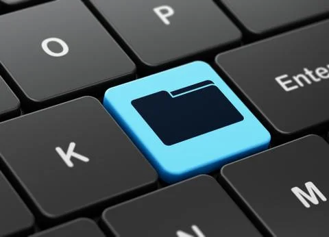 Business concept: Folder on computer keyboard background Stock Illustration