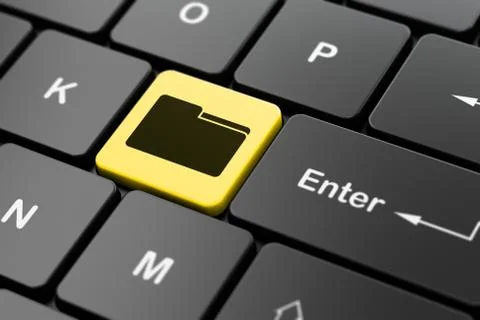 Business concept: Folder on computer keyboard background Stock Illustration