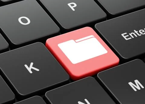 Business concept: Folder on computer keyboard background 스톡 일러스트