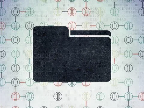Business concept: Folder on Digital Data Paper background Stock Illustration