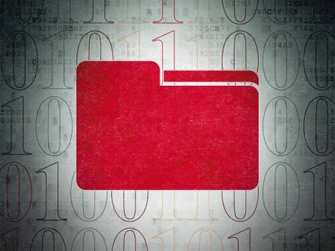 Business concept: Folder on Digital Data Paper background 스톡 일러스트