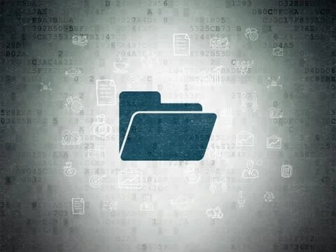 Business concept: Folder on Digital Data Paper background Stock Illustration