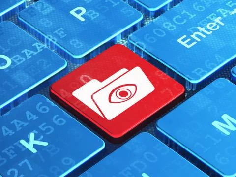 Business concept: Folder With Eye on computer keyboard background Stock Illustration