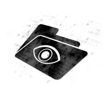 Business concept: Folder With Eye on Digital background Stock Illustration