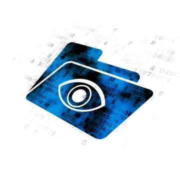 Business concept: Folder With Eye on Digital background Stock Illustration