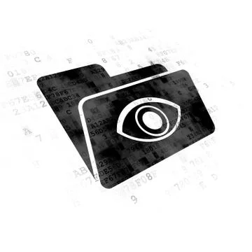 Business concept: Folder With Eye on Digital background Stock Illustration