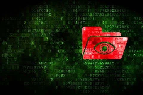 Business concept: Folder With Eye on digital background Stock Illustration