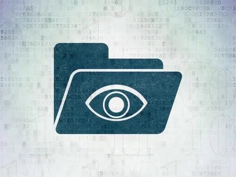 Business concept: Folder With Eye on Digital Data Paper background Stockillustratie