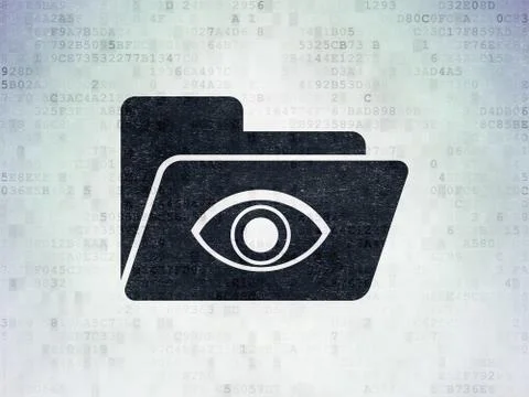 Business concept: Folder With Eye on Digital Data Paper background Stockillustratie