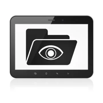 Business concept: Folder With Eye on tablet pc computer Stock Illustration