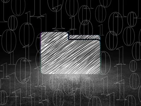 Business concept: Folder in grunge dark room Stock Illustration