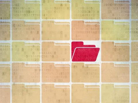 Business concept: folder icon on Digital Paper background Illustrazione stock
