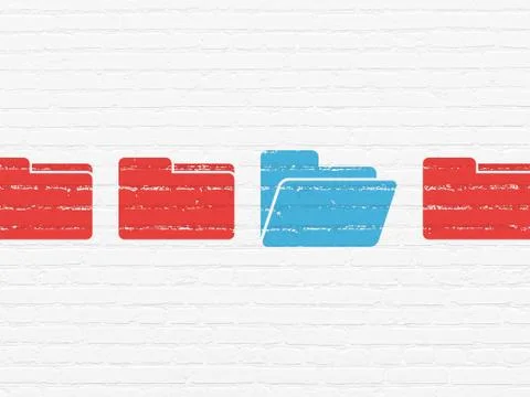 Business concept: folder icon on wall background Stock Illustration