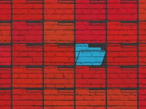 Business concept: folder icon on wall background Stock Illustration