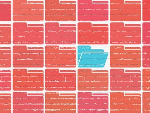 Business concept: folder icon on wall background Illustrazione stock