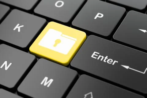 Business concept: Folder With Keyhole on computer keyboard Stock Illustration