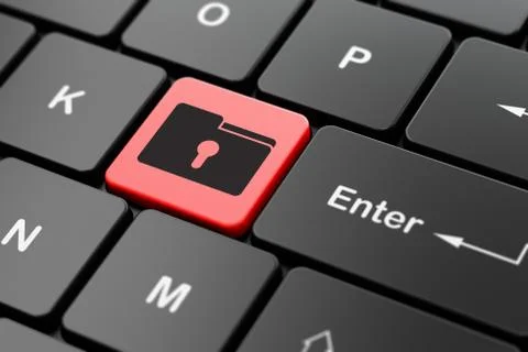 Business concept: Folder With Keyhole on computer keyboard background Stockillustratie