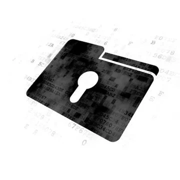 Business concept: Folder With Keyhole on Digital background Stock Illustration