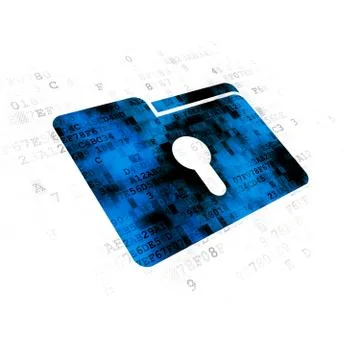 Business concept: Folder With Keyhole on Digital background Stock Illustration
