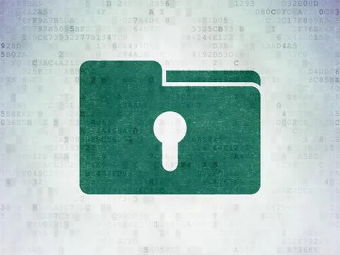 Business concept: Folder With Keyhole on Digital Data Paper background Stockillustratie