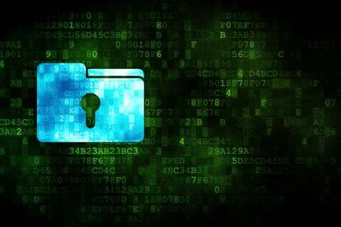 Business concept: Folder With Keyhole on digital background Stock Illustration