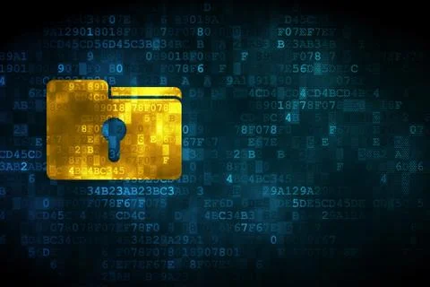 Business concept: Folder With Keyhole on digital background Illustrazione stock