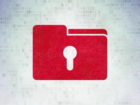 Business concept: Folder With Keyhole on Digital Data Paper background Stock Illustration