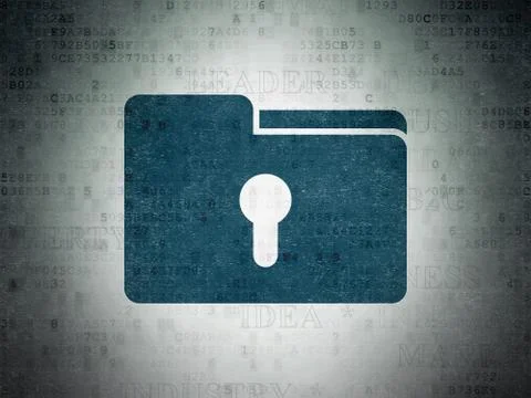 Business concept: Folder With Keyhole on Digital Data Paper background Stock Illustration