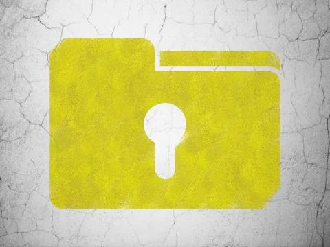 Business concept: Folder With Keyhole on wall background Stock Illustration
