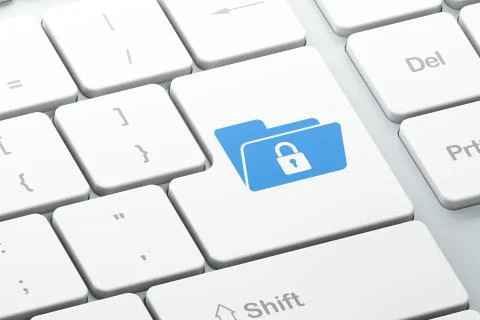 Business concept: Folder With Lock on computer keyboard background 库存插图