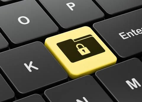 Business concept: Folder With Lock on computer keyboard background 库存插图