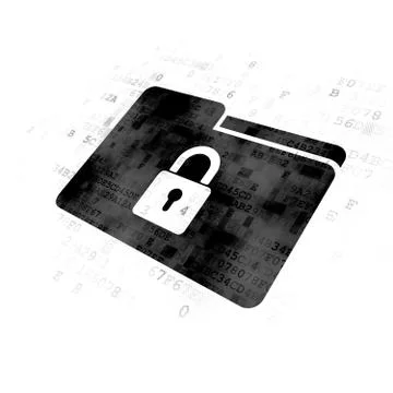 Business concept: Folder With Lock on Digital background Stock Illustration