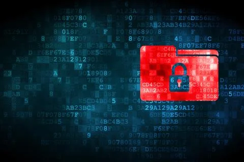 Business concept: Folder With Lock on digital background Stockillustratie
