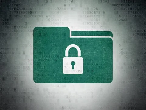 Business concept: Folder With Lock on Digital Data Paper background Stock Illustration