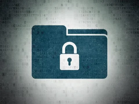 Business concept: Folder With Lock on Digital Data Paper background Stock Illustration