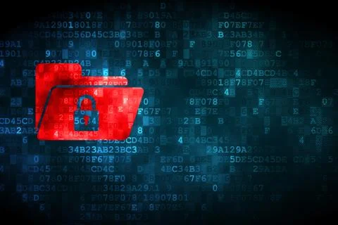 Business concept: Folder With Lock on digital background Stockillustratie