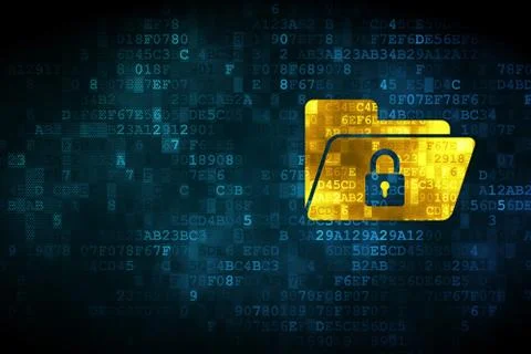 Business concept: Folder With Lock on digital background Stockillustratie