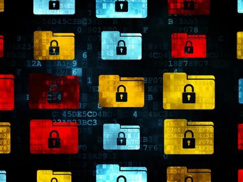 Business concept: Folder With Lock icons on Digital background Stock Illustration