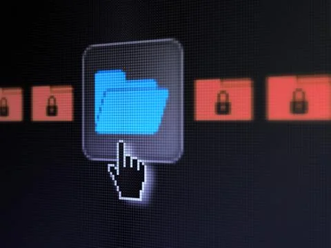 Business concept: Folder With Padlock on digital computer screen Illustrazione stock