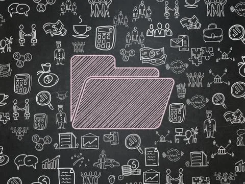 Business concept: Folder on School board background Stock Illustration