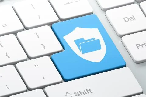 Business concept: Folder With Shield on computer keyboard background Stockillustratie