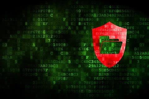 Business concept: Folder With Shield on digital background Illustrazione stock