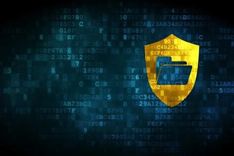 Business concept: Folder With Shield on digital background Illustrazione stock