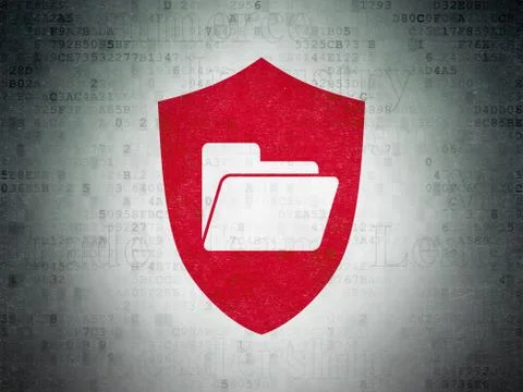 Business concept: Folder With Shield on Digital Data Paper background Stock Illustration