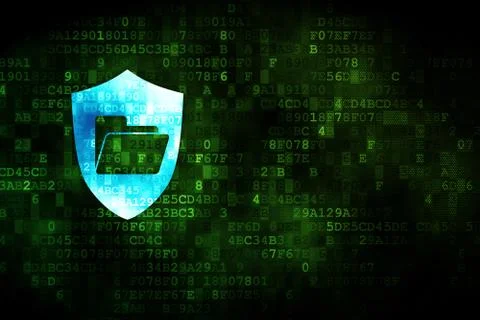 Business concept: Folder With Shield on digital background Stockillustratie