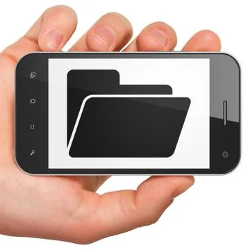 Business concept: Folder on smartphone Illustrazione stock