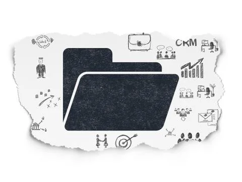 Business concept: Folder on Torn Paper background Stock Illustration