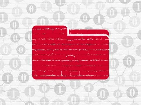 Business concept: Folder on wall background Stock Illustration