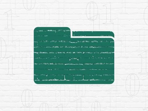 Business concept: Folder on wall background Stock Illustration